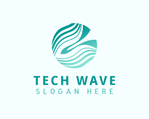 Gradient Wave Fintech logo design