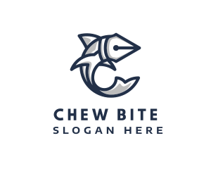 Fish Pen Letter C logo design