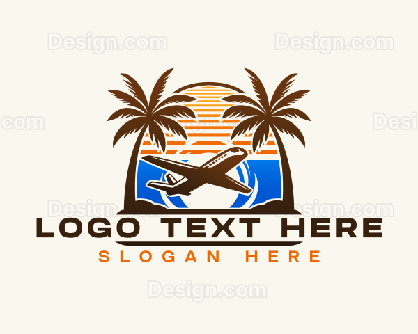 Palm Tree Airplane Logo