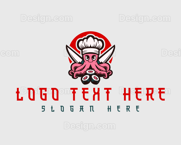 Knife Sushi Octopus Logo