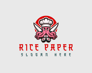 Knife Sushi Octopus logo design