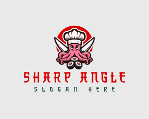 Knife Sushi Octopus logo design