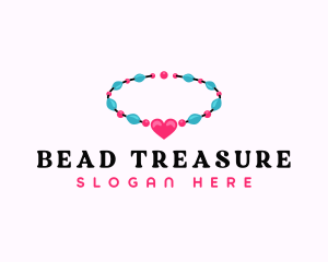 Heart Bracelet Beads logo design