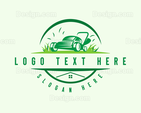 Gardening Lawn Mower Logo