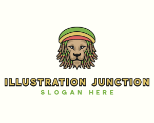 Rastafarian Reggae Lion Dreadlocks logo