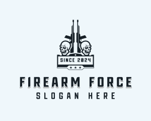 Skull Army Rifle logo design