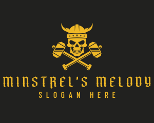 Medieval Skull Mallet logo design