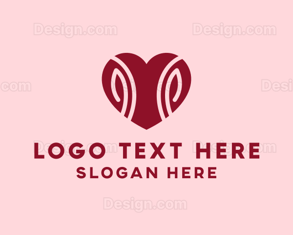 Heart Leaf Badge Logo