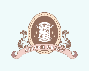 Sewing Needle Thread Spool logo design