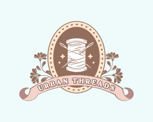 Sewing Needle Thread Spool logo design