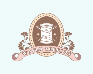 Sewing Needle Thread Spool logo design