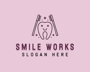 Dental Tooth Toothbrush logo design