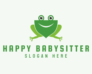 Happy Frog Shield logo design