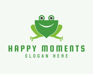 Happy Frog Shield logo design