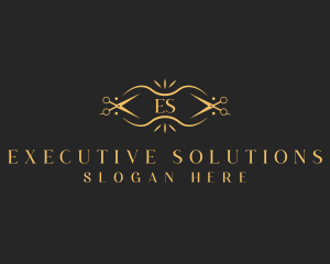 Luxury Scissors Stylist Logo