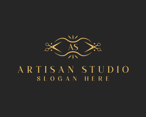 Luxury Scissors Stylist logo design