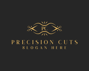 Luxury Scissors Stylist logo design