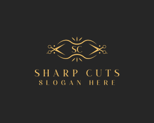 Luxury Scissors Stylist logo design