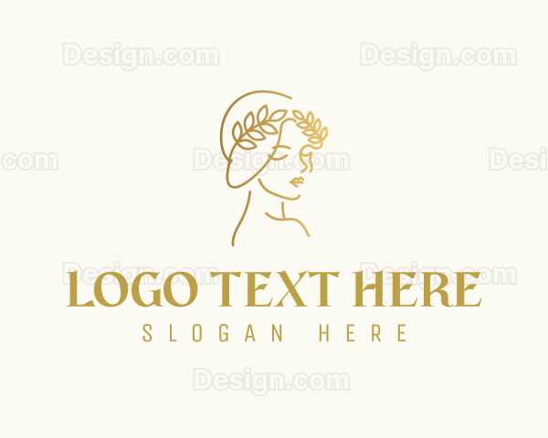 Gold Elegant Woman Logo