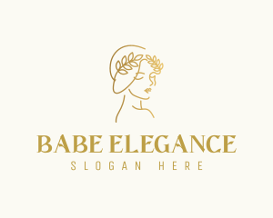 Gold Elegant Woman logo design