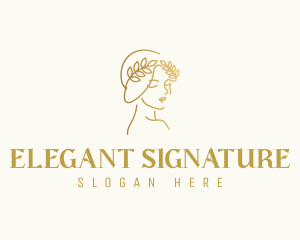 Gold Elegant Woman logo design