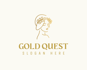 Gold Elegant Woman logo design