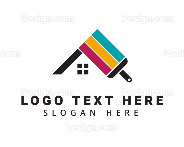 Colorful House Wall Paint Logo