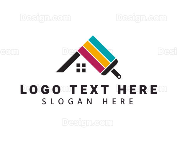 Colorful House Wall Paint Logo