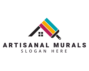 Colorful House Wall Paint logo design