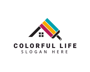 Colorful House Wall Paint logo design