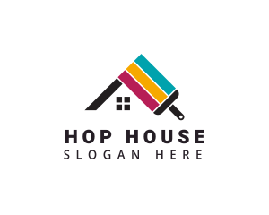 Colorful House Wall Paint logo design