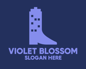 Violet Building Boot logo design