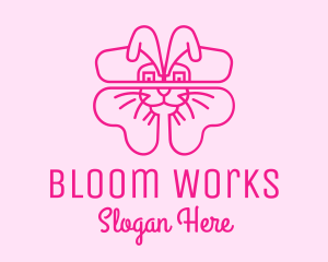 Pink Bunny Clover  logo design