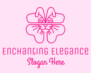 Pink Bunny Clover  logo design