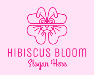 Pink Bunny Clover  logo design