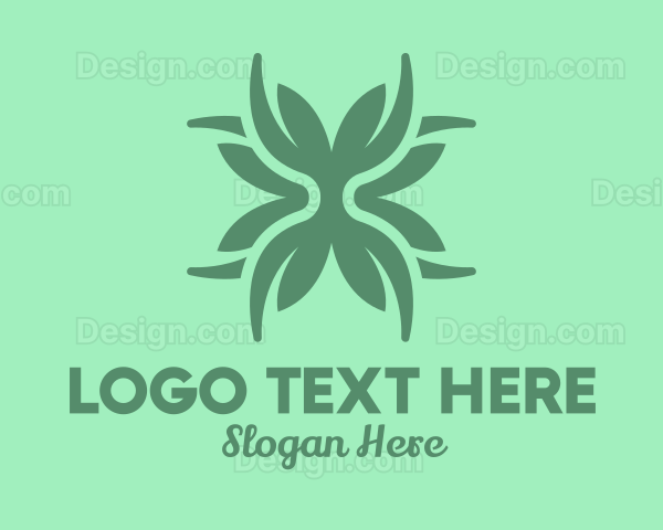 Green Flower Arrangement Decoration Logo