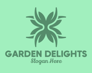 Green Flower Arrangement Decoration logo design