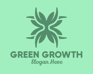 Green Flower Arrangement Decoration logo design