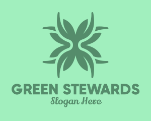 Green Flower Arrangement Decoration logo design