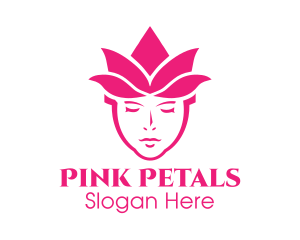 Pink Tulip Woman logo design