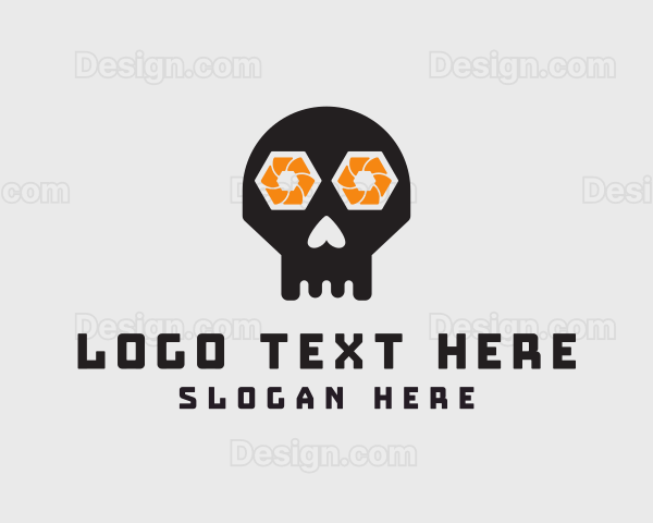 Halloween Shutter Skull Logo