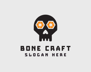 Halloween Shutter Skull logo design