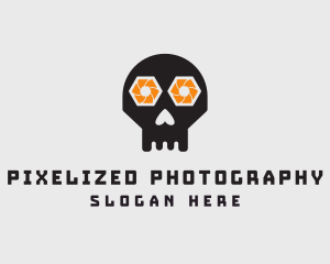 Halloween Shutter Skull logo design