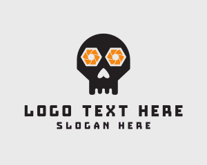 Halloween Shutter Skull logo
