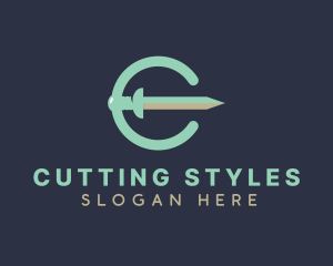 Sword Cut Letter C logo