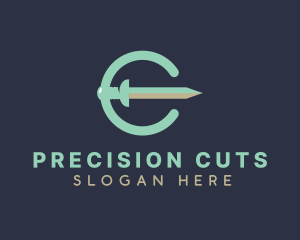 Sword Cut Letter C logo