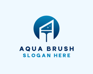 Shiny Squeegee Cleaning Tool logo design