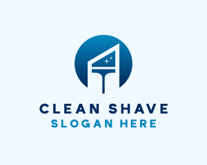 Shiny Squeegee Cleaning Tool logo design