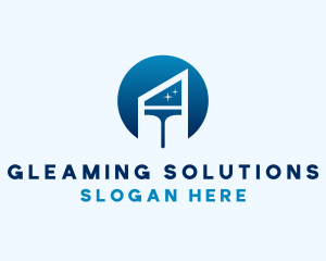 Shiny Squeegee Cleaning Tool logo design