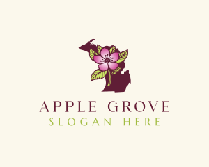 Michigan Apple Blossom logo design